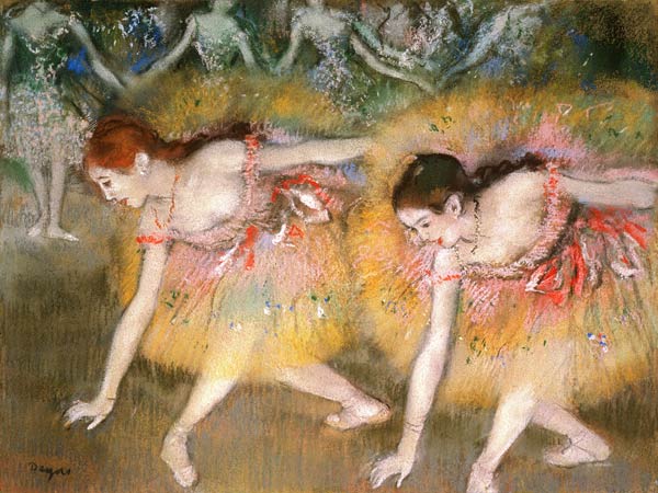 Dancers Bending Down van Edgar Degas