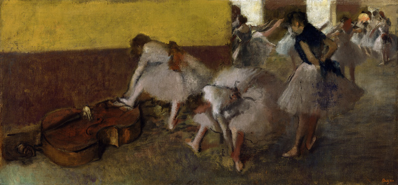 Dancers in the Green Room van Edgar Degas
