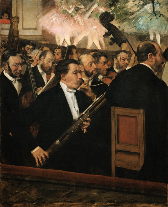 Het orkest van de opera - Edgar Degas van Edgar Degas