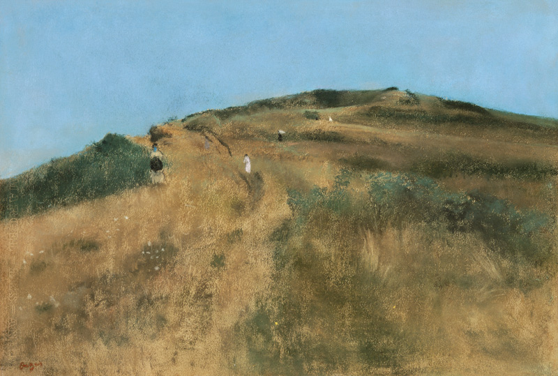 Dünenlandschaft vor einer Steilküste van Edgar Degas