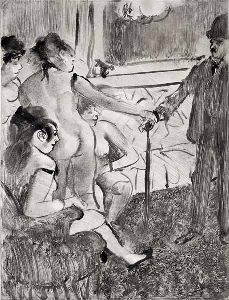 Illustration from 'La Maison Tellier' by Guy de Maupassant  van Edgar Degas