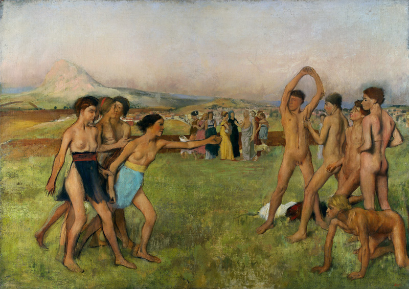 Young Spartans Exercising van Edgar Degas