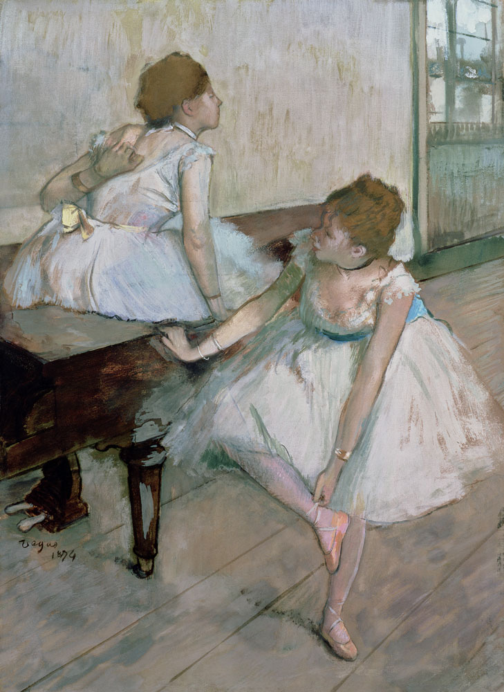 Two dancers resting van Edgar Degas