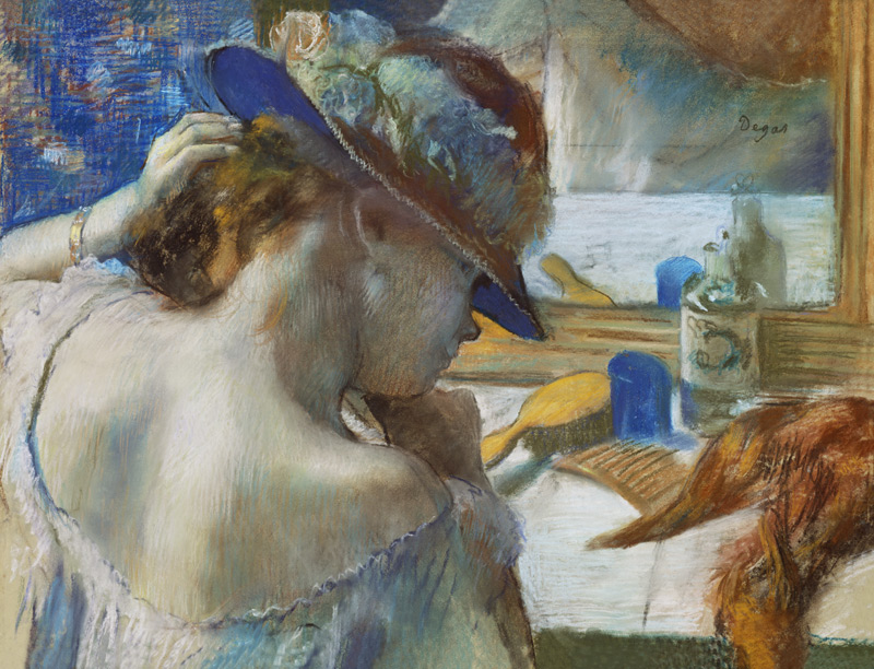 Voor de spiegel - Edgar Degas van Edgar Degas