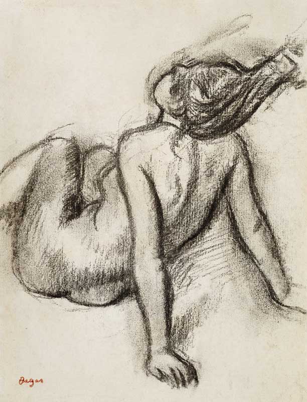 Woman having her hair styled van Edgar Degas