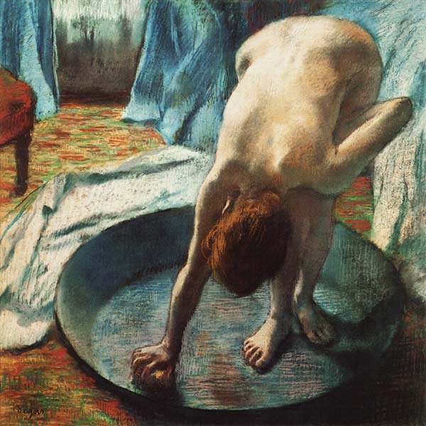 Vrouw in een wasteil - Edgar Degas van Edgar Degas