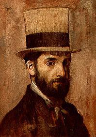 Bildnis des Malers Leon Bonnat. van Edgar Degas