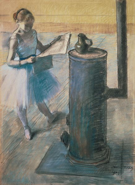 Krantlezende danseres  van Edgar Degas