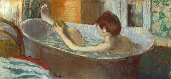 Woman washing her Leg van Edgar Degas