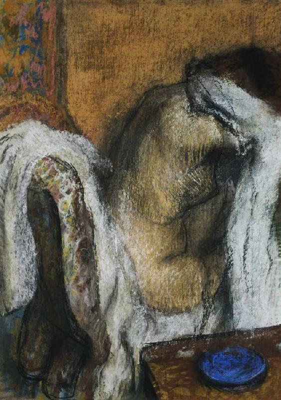 Frau bei der Toilette (Femme à sa toilette) van Edgar Degas