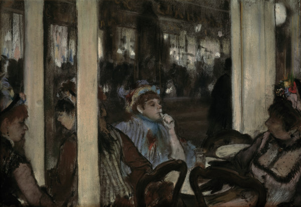 Women on caf?Š terrace van Edgar Degas