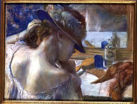 In Front of the Mirror van Edgar Degas