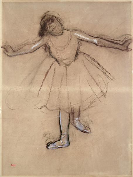 Front-view of Dancer van Edgar Degas