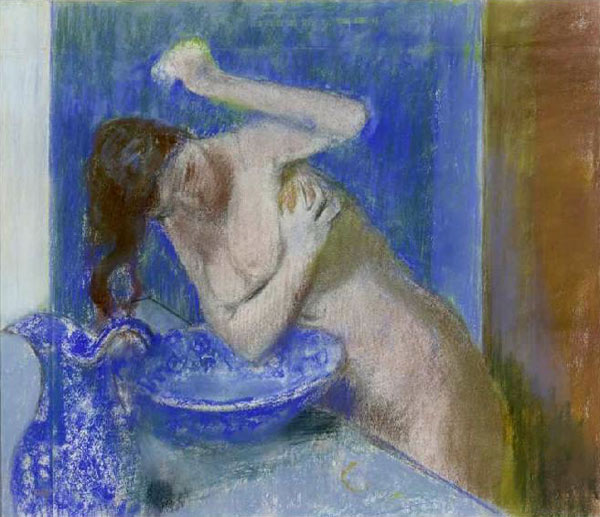 Junge Frau bei ihrer Toilette van Edgar Degas