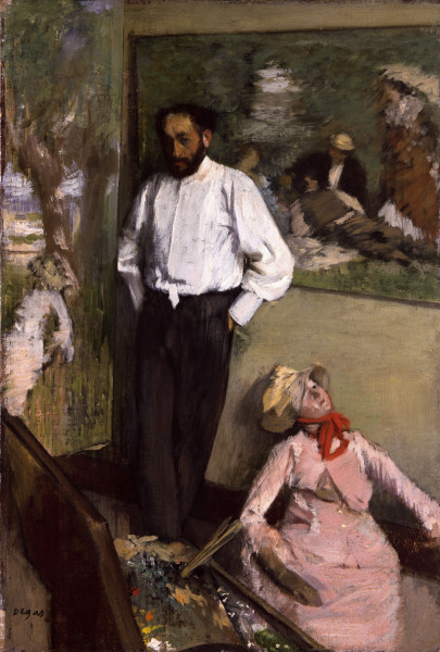 Artist in studio van Edgar Degas