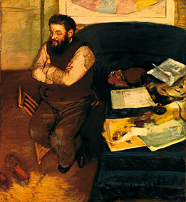 Der Kunstkritiker Diego Martelli (1839-1896) van Edgar Degas