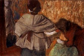 Bei der Modistin van Edgar Degas
