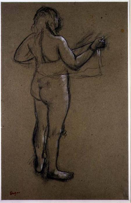 Nude Woman Drying Herself van Edgar Degas