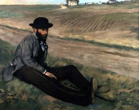 Portrait of Eugene Manet van Edgar Degas