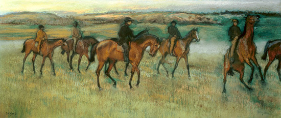 Racepaarden na de rit - Edgar Degas van Edgar Degas