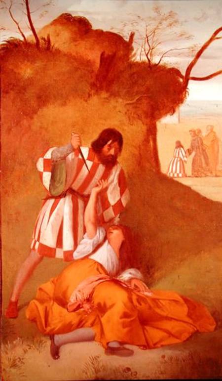 Saint Anthony resuscitating a woman killed by her husband van Edgar Degas