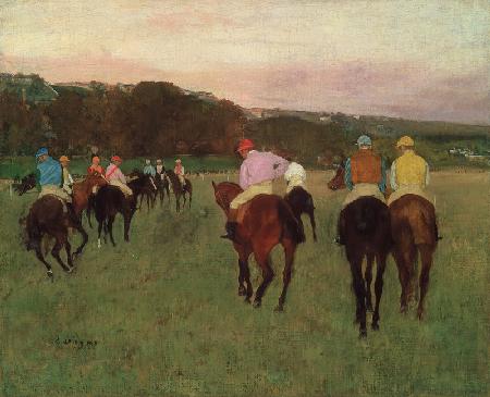 Renpaarden in Longchamp - Edgar Degas