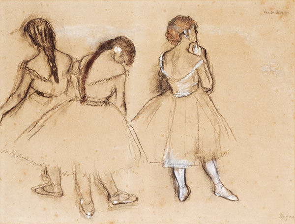 Three Dancers van Edgar Degas