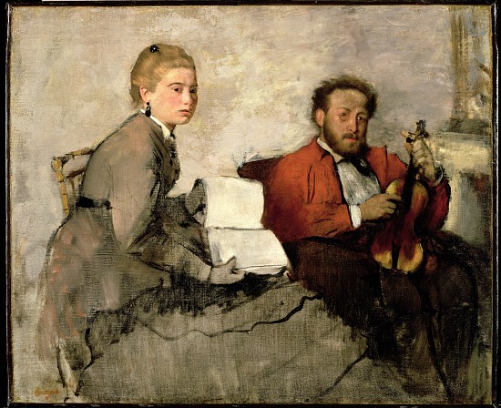 Violinist and Young Woman van Edgar Degas