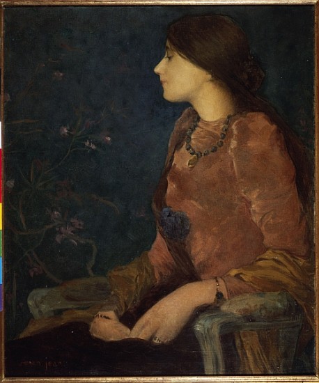 Pensive Lady, Seated van Edmond-Francois Aman-Jean