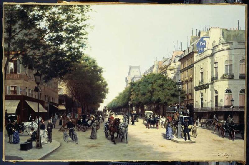 Der Boulevard des Italiens in Paris van Edmond Georges Grandjean