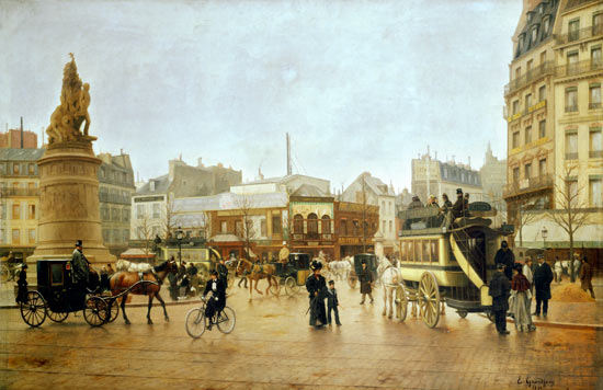 La Place Clichy, Paris van Edmond Georges Grandjean