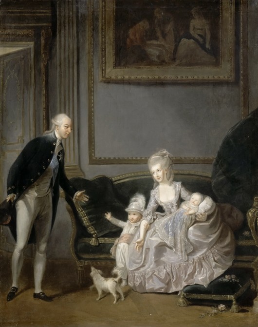 The Family of Louis Philippe Joseph d'Orléans (1747-1793) at the Palais-Royal, 1776 van Edouard Cibot