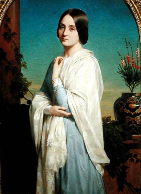 Madame Edouard Dubufe (1822-55) van Edouard Louis Dubufe