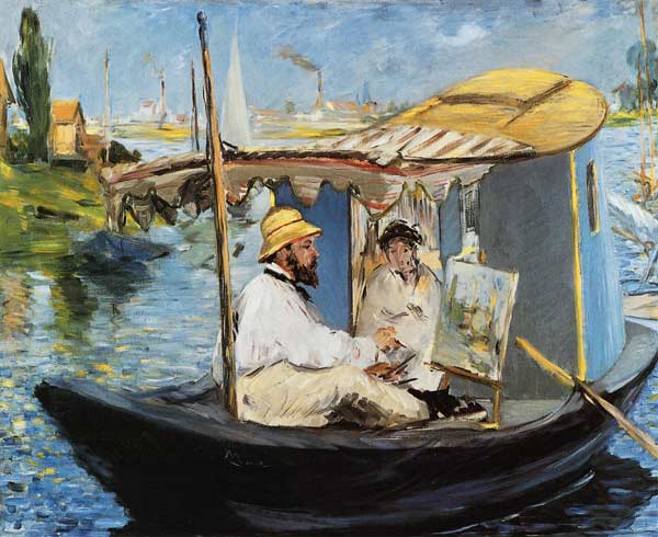 Monet's drijvende atelier van Edouard Manet