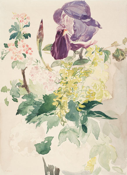 Flower Piece with Iris, Laburnum, and Geranium van Edouard Manet