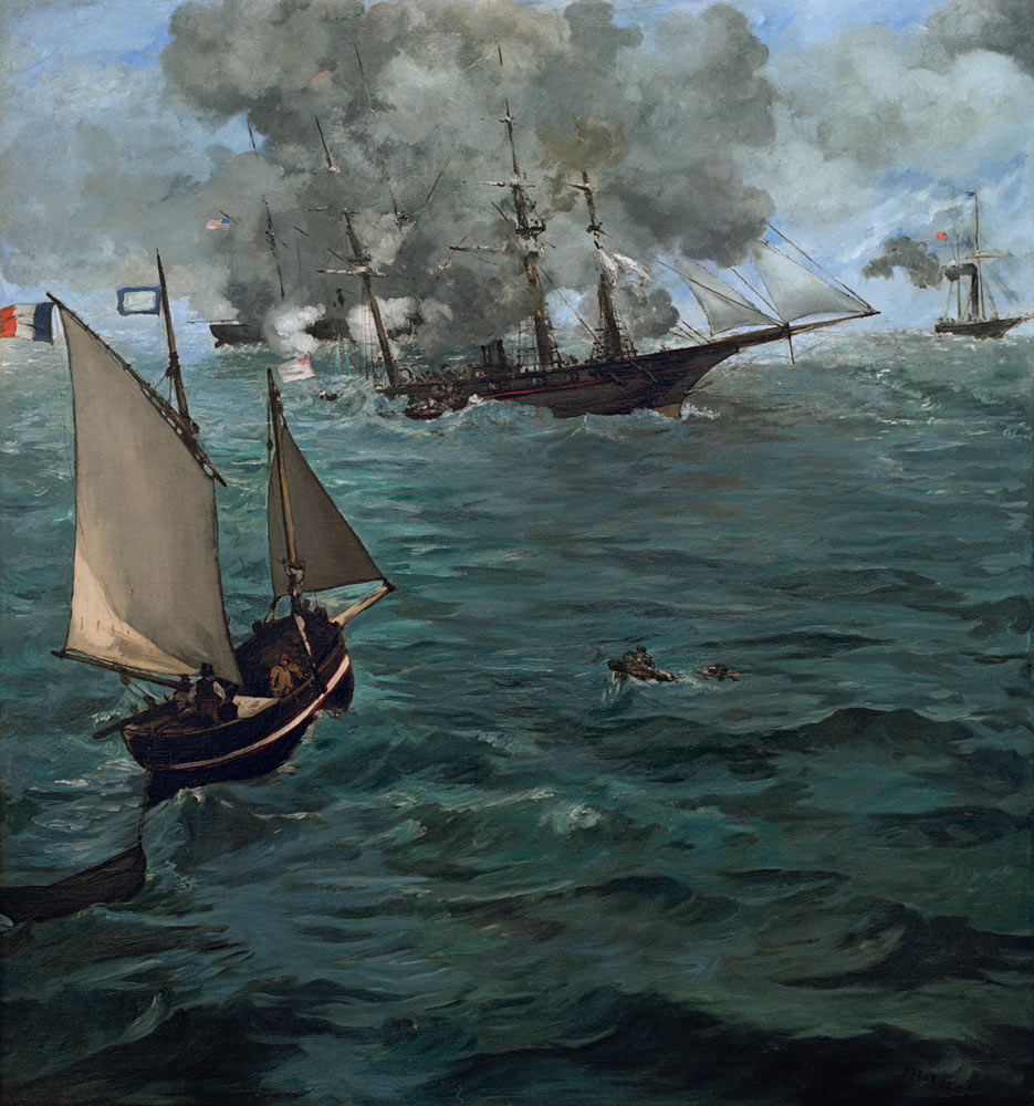 The Battle of the Kearsarge and the Alabama van Edouard Manet