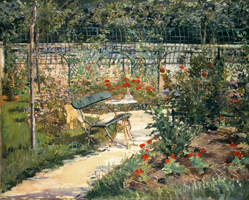 The Bench in the Garden of Versailles van Edouard Manet