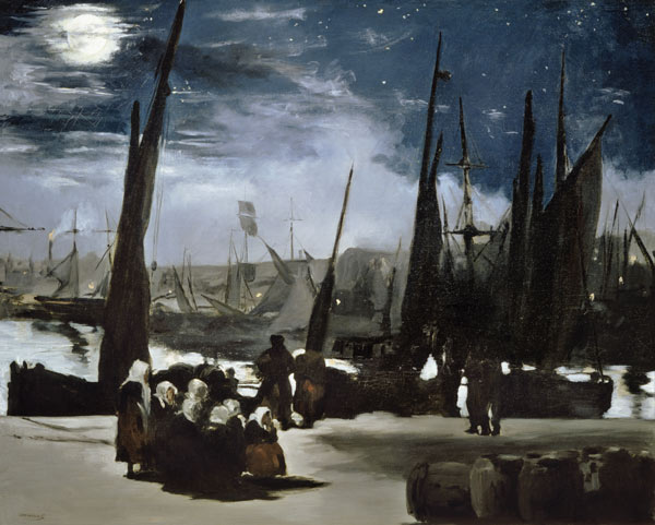 Vollmondnacht im Hafen von Boulogne van Edouard Manet