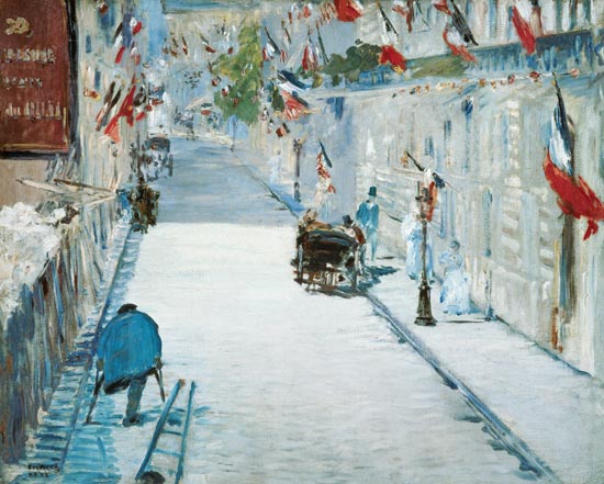 Die Rue Mosnier in Paris im Fahnenschmuck. van Edouard Manet