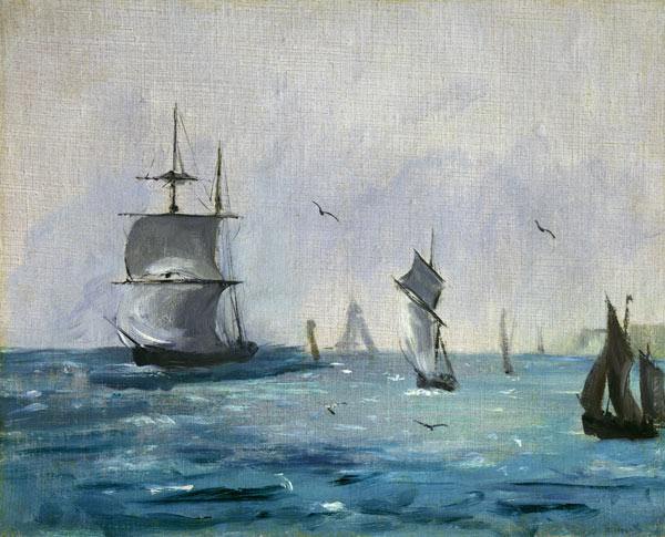 Fishing Boat Arriving, with the Wind Behind van Edouard Manet