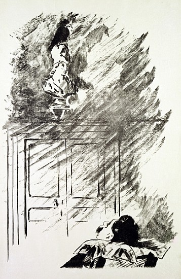 Illustration for ''The Raven'', Edgar Allen Poe van Edouard Manet