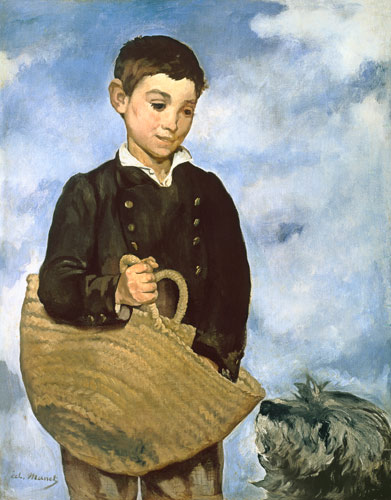 Knabe mit Korb und Hund. van Edouard Manet