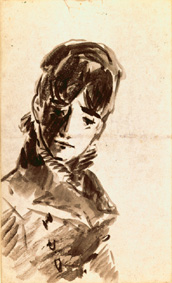 Weiblicher Studienkopf van Edouard Manet