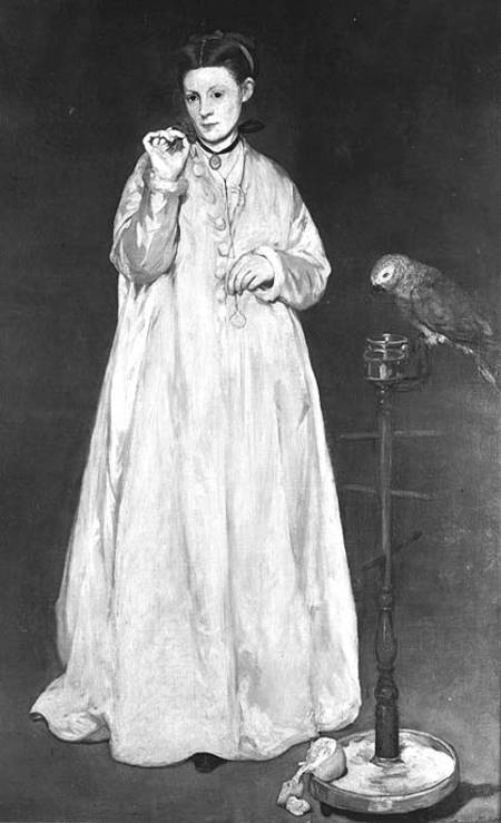 Woman with a Parrot van Edouard Manet