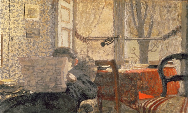 The Newspaper Reader, c.1896-98 (oil on board)  van Edouard Vuillard