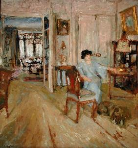 Madame Hessel in her Salon, 1910 (oil on board laid down on cradled panel) 