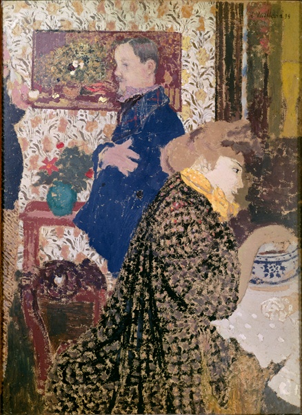 Valloton and Misia in the Dining Room at Rue Saint-Florentin, 1899 (oil on cardboard)  van Edouard Vuillard