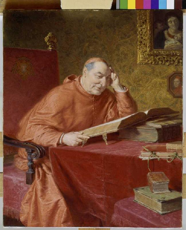 Lesender Kardinal. van Eduard Grützner