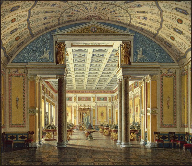 Interiors of the New Hermitage. The Room of Cameos van Eduard Hau