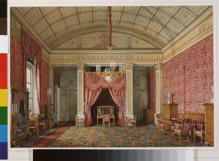 Interiors of the Winter Palace. The First Reserved Apartment. The Bedroom of Grand Princess Maria Ni van Eduard Hau